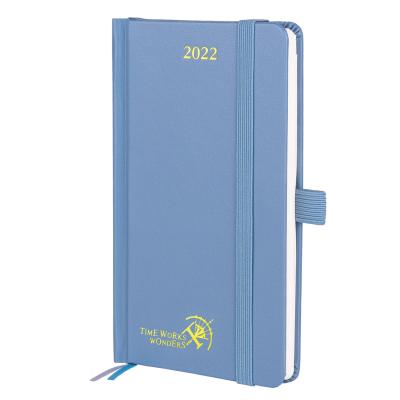 Planejador de bolso minúsculo capa dura 2023 Layout vertical em azul claro