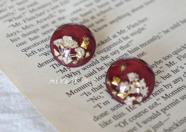 Starry Scar BabysBreath Round Crystal Wine Red 925 Silver Saudi Arabia Druzy Quartz Earrings