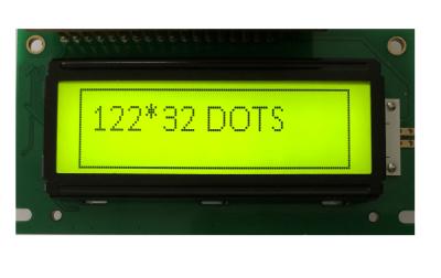 O módulo gráfico 122x32 da exposição do LCD pontilha o modo positivo transmissivo verde-amarelo da ESPIGA STN