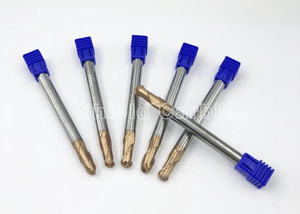 Long Straight Shank 2 Flute Ball Nose End Mill For Hardened Steel HMX-2BL