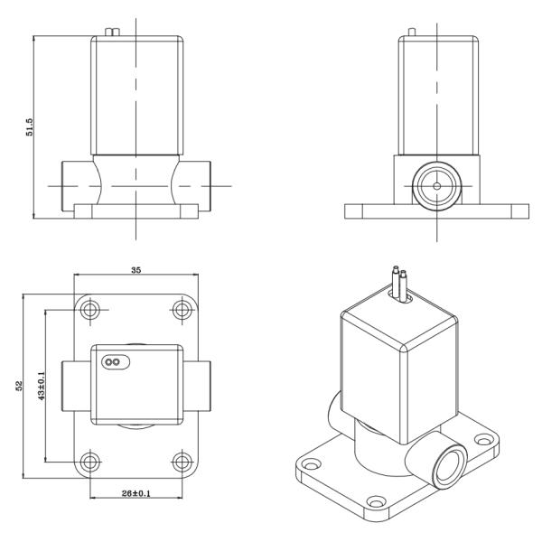 1/8'' 1/4'' Acid Alkali Resistant Anti Corrosive Solenoid Valve PTFE