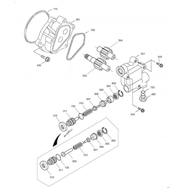 Excavator Gear Pump K3V63 DH130 DH150 716654A 719211 For Doosan Excavator