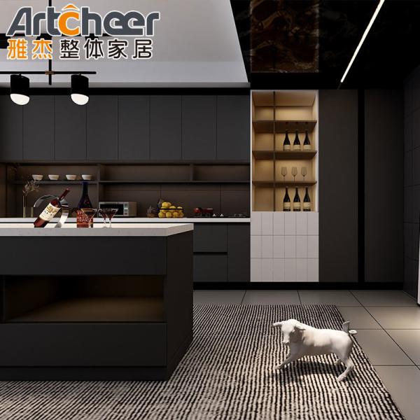 Modern Acrylic Kitchen Cabinet With Island Cabinet For South Africa Villa Open Style