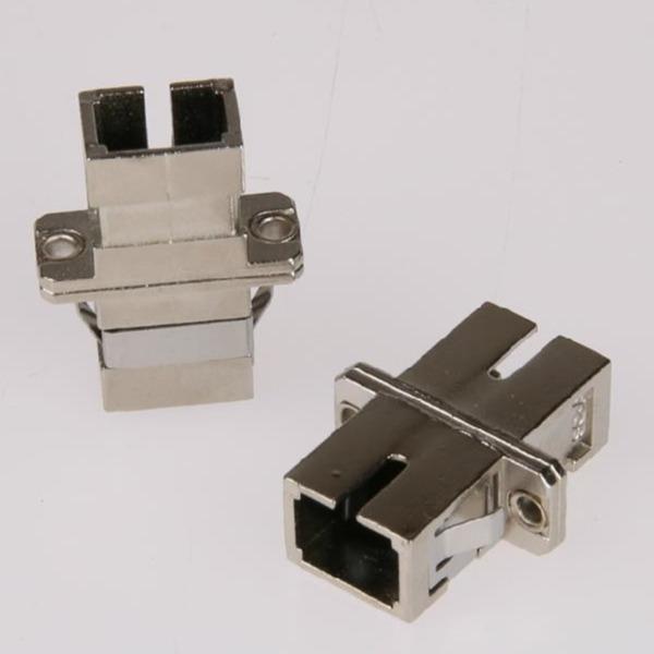 High Precision SC Simplex Fiber Optic Adapter With Metal Housing And Low Insertion Loss