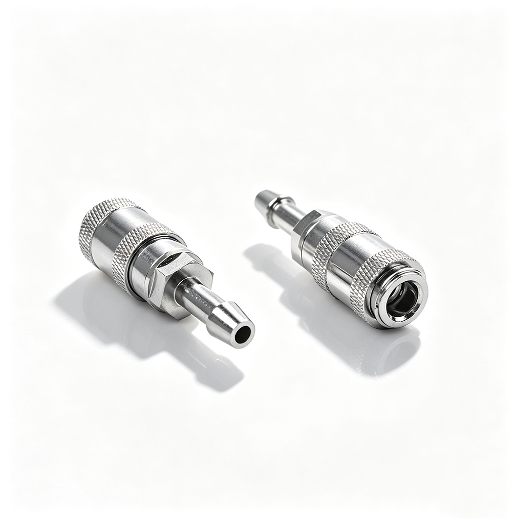 Metal Push Pull Blood Pressure Hose Connectors Female Leak Proof
