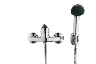 Cromo Moderno Coral Mural Montado Mixer de Chuveiro Contemporâneo Single Handle T8025AR
