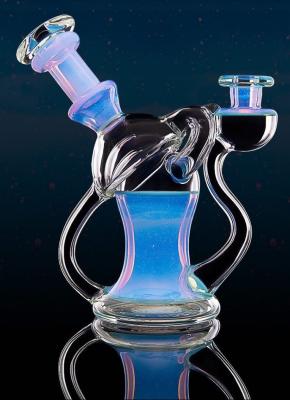 o vidro de Borosilicate 7inch Bongs e filtro colorido bebedoiro automático do chuveiro de W do cachimbo de água da tubulação de água