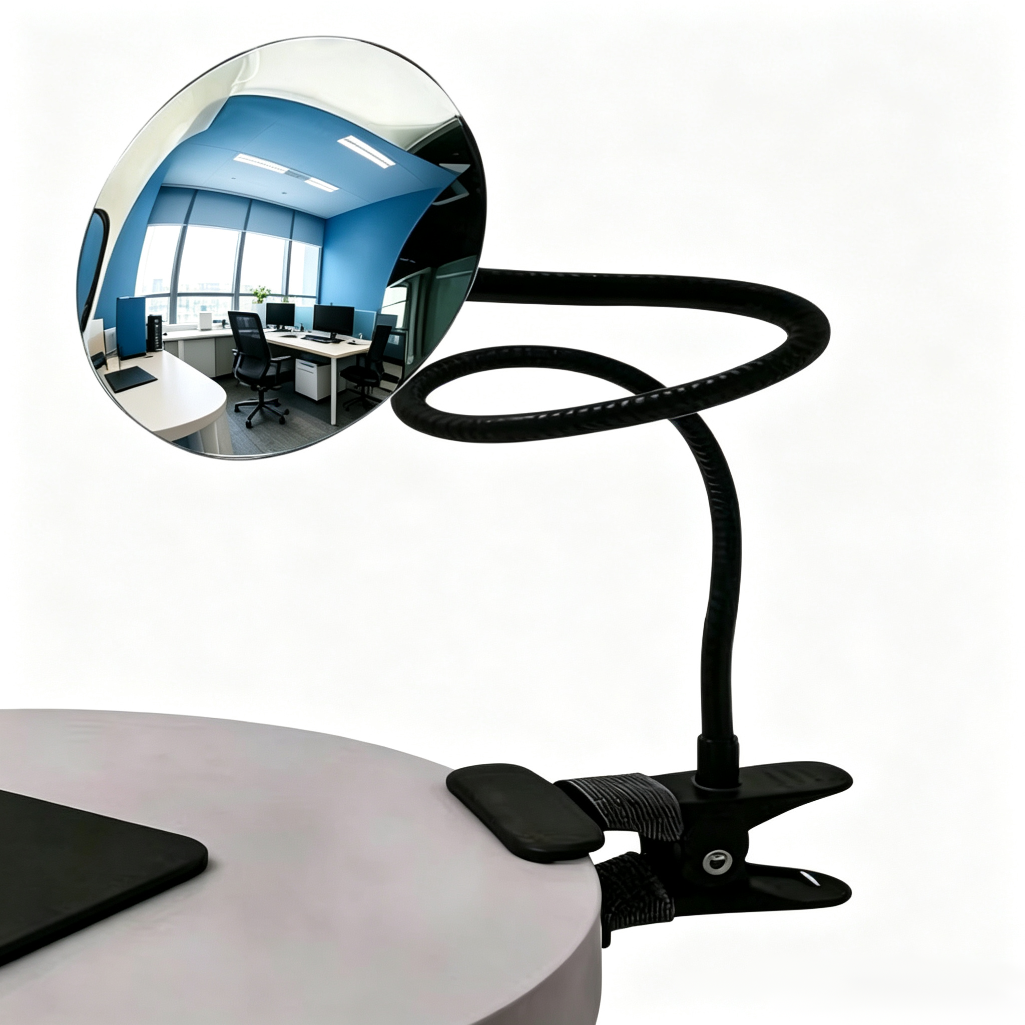 Flexible Gooseneck Clip On Security Mirror 1.35mm Thickness For Workplace Surveillance