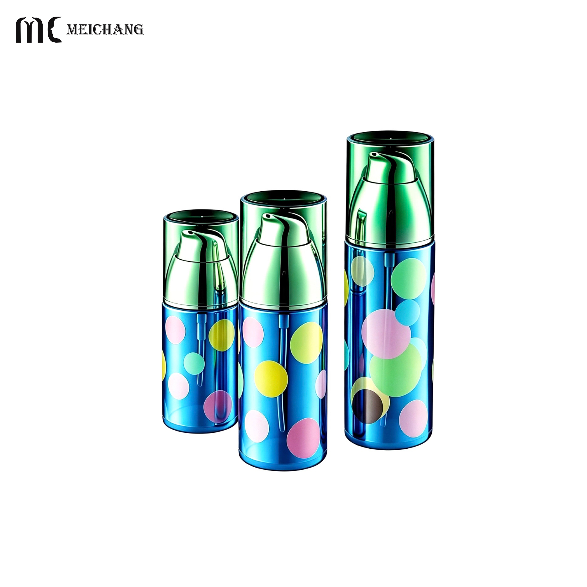 30g/50g/40ml/80ml/100ml Luxury Vacuum Metallized Light-Barrier Glass Skincare Packaging Set with Lotion Pump Bottle & Cream Jar (MC-328)