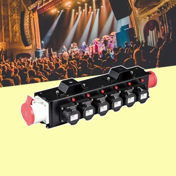 CEE 32A 5P Input 16A Output 6-Socket Stage Portable Splitter Box Equipment Power Distribution