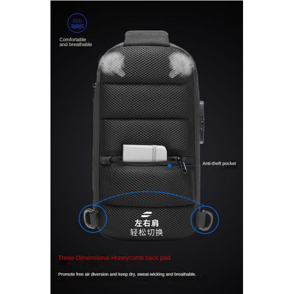 Anti Theft Crossbody Sling Bag Cross Shoulder Sling Bag USB Men Chest Bag