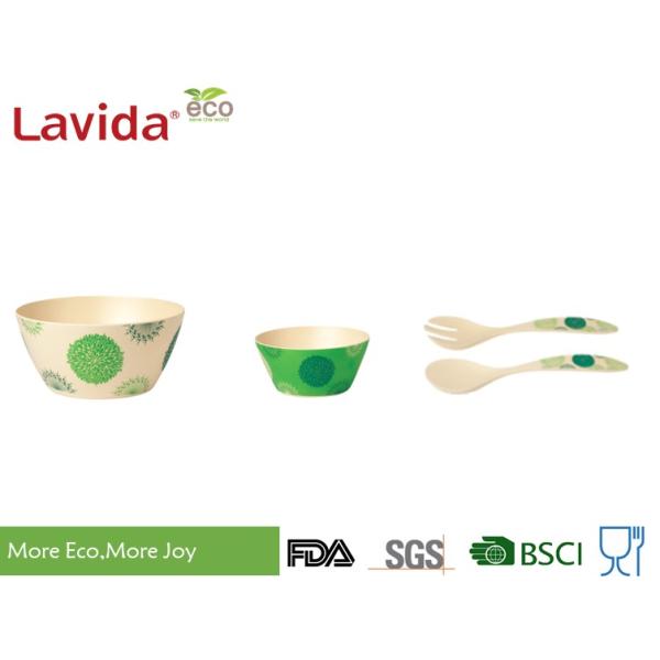 Green Color Bamboo Fiber Dinnerware , Waterproof Non - Odor Bamboo Fiber Dishes
