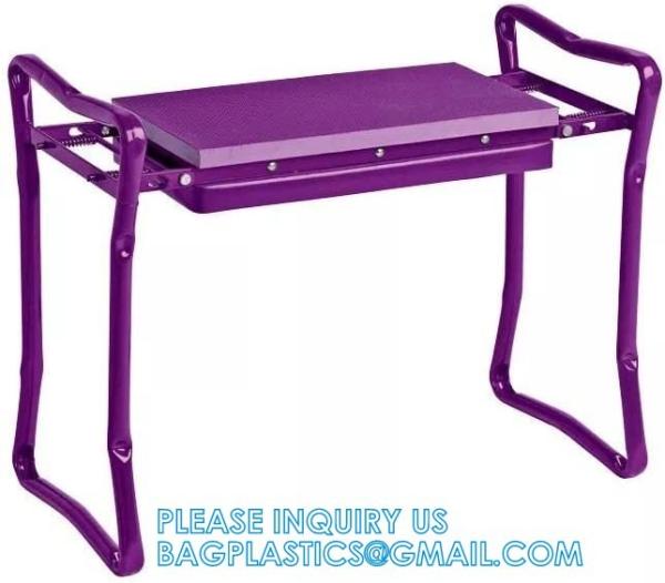 Garden Kneeler And Seat With Tool Pouch, Portable Folding Garden Stool, Heavy Duty Gardening Kneeling Bench
