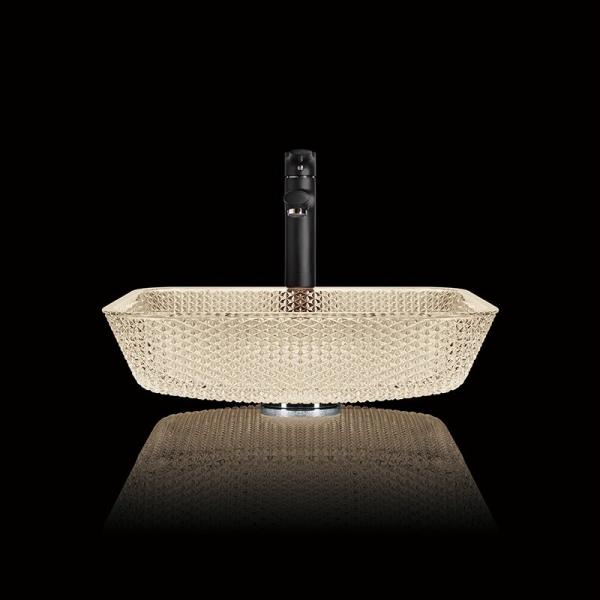 400mm Length Countertop Vanity Sinks Bathroom Square Vessel 105mm