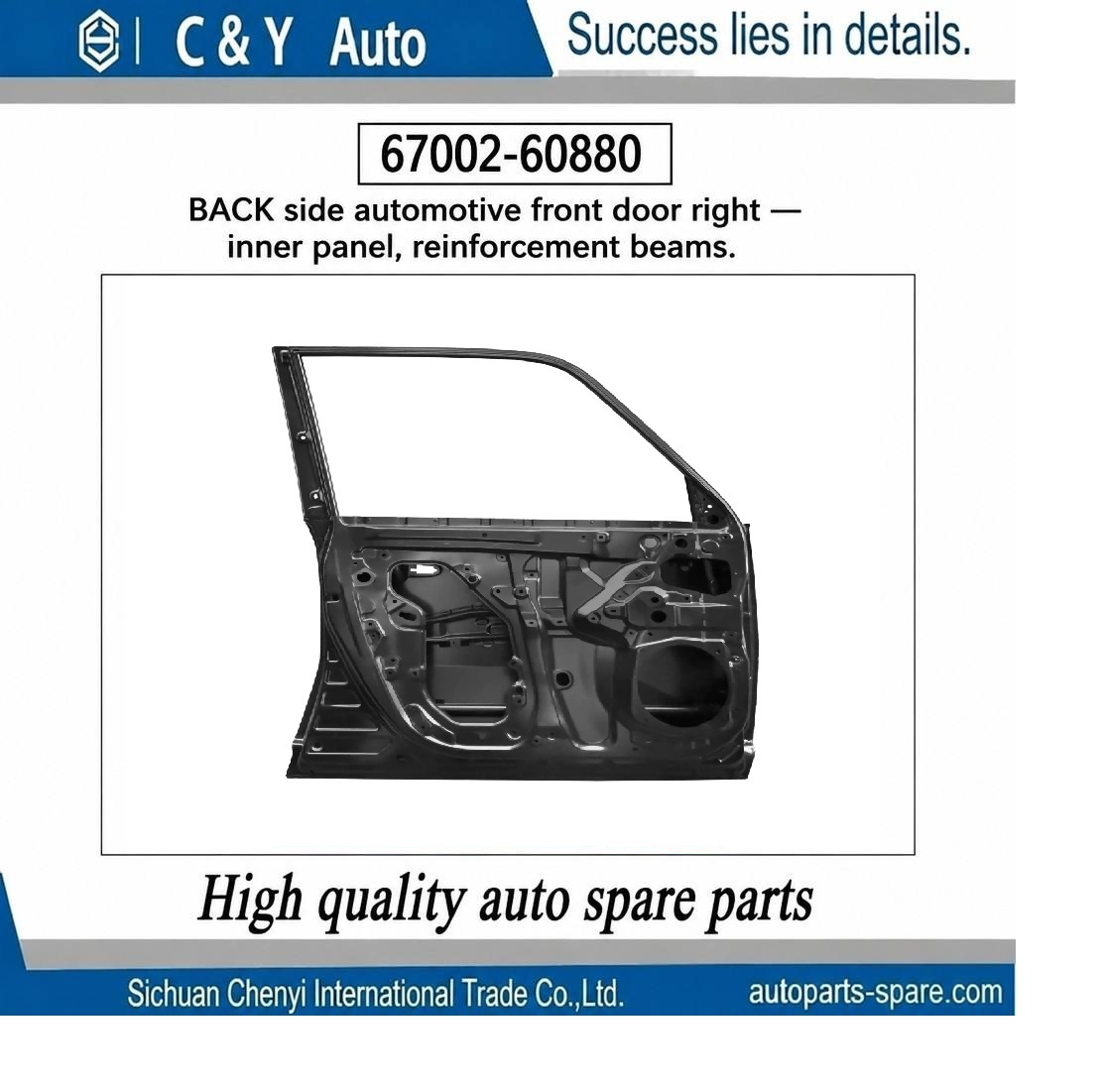 OE 67002‑60880 Front Door Bare Welded Shell For Toyota Land Cruiser Prado OE Replacement Car Door Assembly