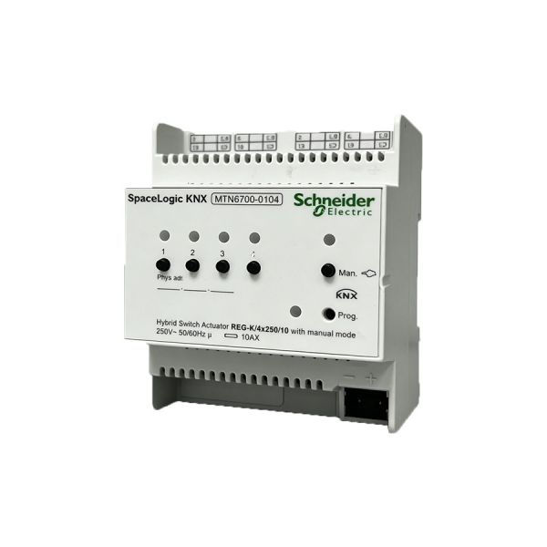 MTN6700-0104 Schneider KNX 4 Channel 10A Hybrid Switch Actuator with Manual Mode