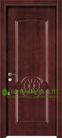 Luxury Mahogany Timber Veneer Single Door For Hotel, Solid Core European Style Door