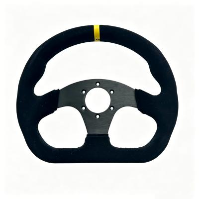 Left Hand Drift Race Car Steering Wheel 320mm Black Suede Spoke OEM