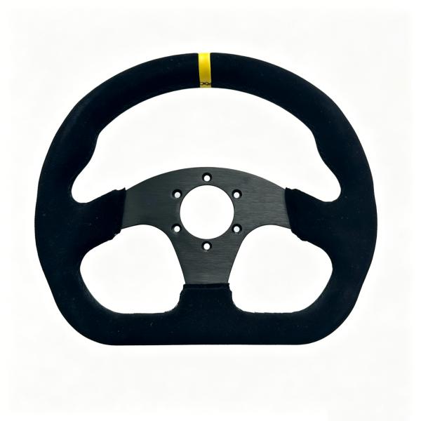 Left Hand Drift Race Car Steering Wheel 320mm Black Suede Spoke OEM