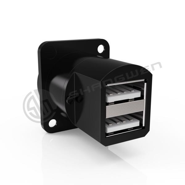 IP65 водонепроницаемая панель соединителя USB с двумя портами и 4 пинными кабелями