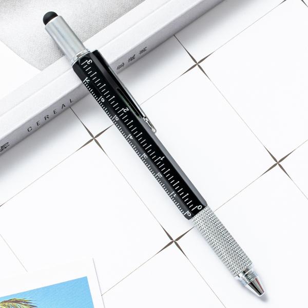 Multifunctional Metal Creative Ballpoint Pen Ruler Screwdriver Touch Screen Gradienter