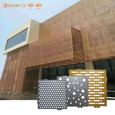 CNC Cut Curtain Perforated Aluminum Metal Cladding Panels PE / PVDF Powder Coating