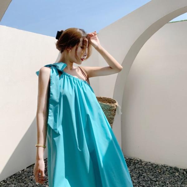 Seaside Beach Womens Vacation Dresses Halter Fashion Backless Cut Out