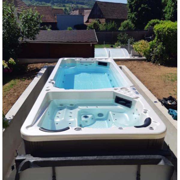 5,9 метра роскошный гидромассажный на открытом воздухе спа джакузи и заплыва комбинированный