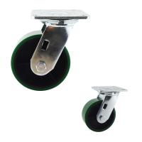 roues vert-foncé de chariot à pivot du polyuréthane 400kg de pouce 5x2