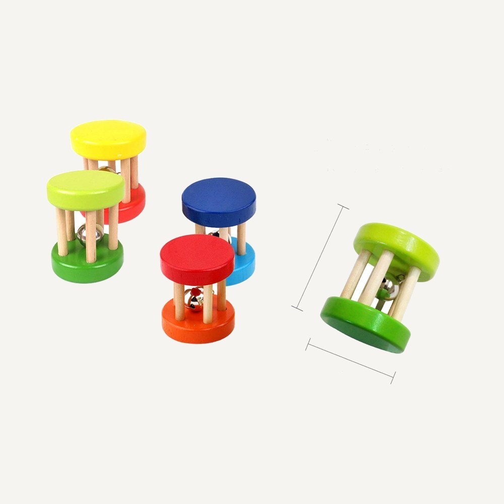 Wooden Roller Bell Rattle for Babies