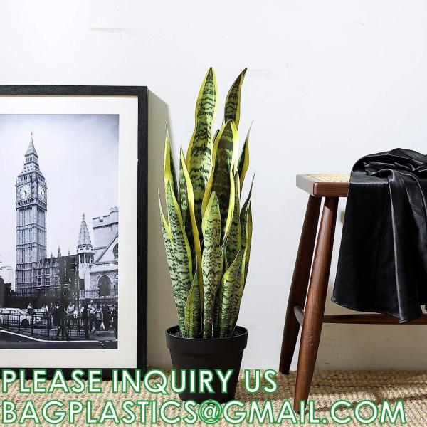 Artificial Snake Plant 26 inches Fake Sansevieria Artificial Potted Plants for Indoor and Outdoor, Home, Office