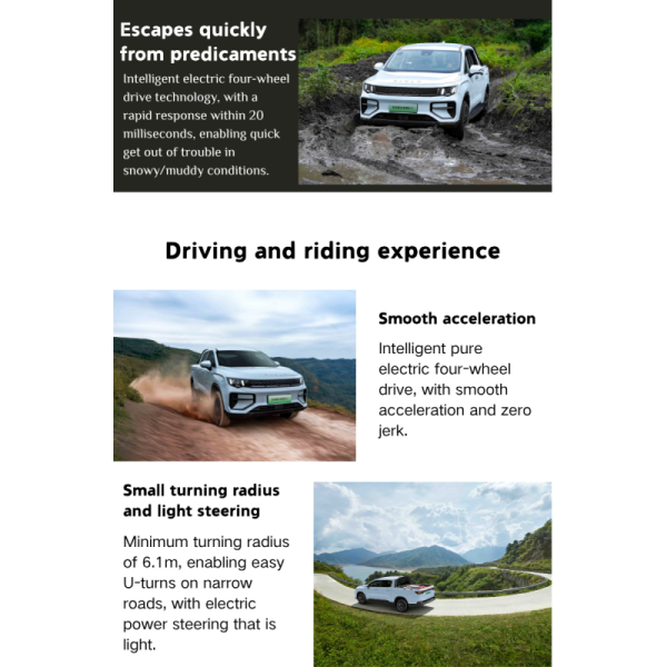 New for for King Kong RD5 Four-wheel Drive Long Box New Energy Pure Electric Pickup Truck 401-500km Range 250-300kW Power