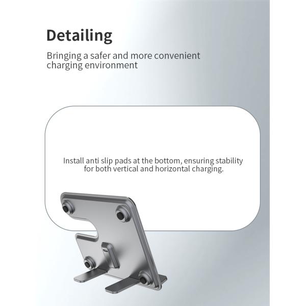 Алюминиевый сплав 3 в 1 Черный держатель Беспроводное зарядное устройство 15W/10W/7.5W/5W Быстрое зарядное устройство для телефона/наушников/Iwatch