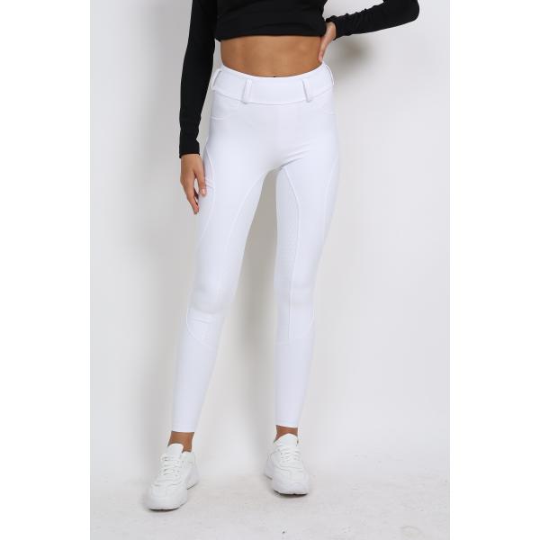 White Horse Riding Pants Full Seat Silicone Anti Pilling Womens Equestrian Breeches