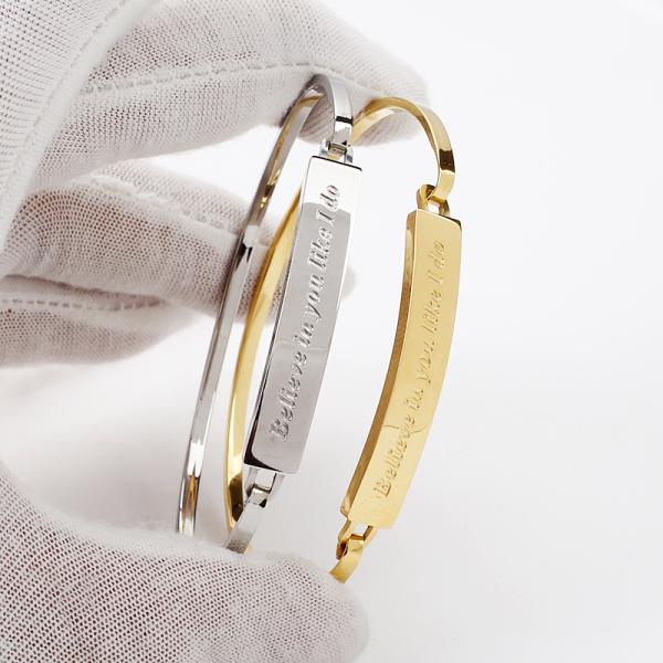 Female titanium steel inspirational popular jewelry DIY bracelet logo words girls gift accessories wholesale