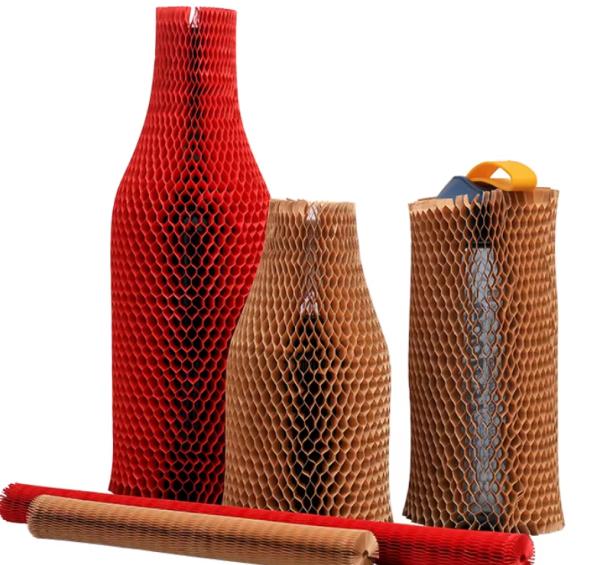 Honeycomb Kraft Paper Sleeve Cover Recyclable Material For Fragile Items Packaging
