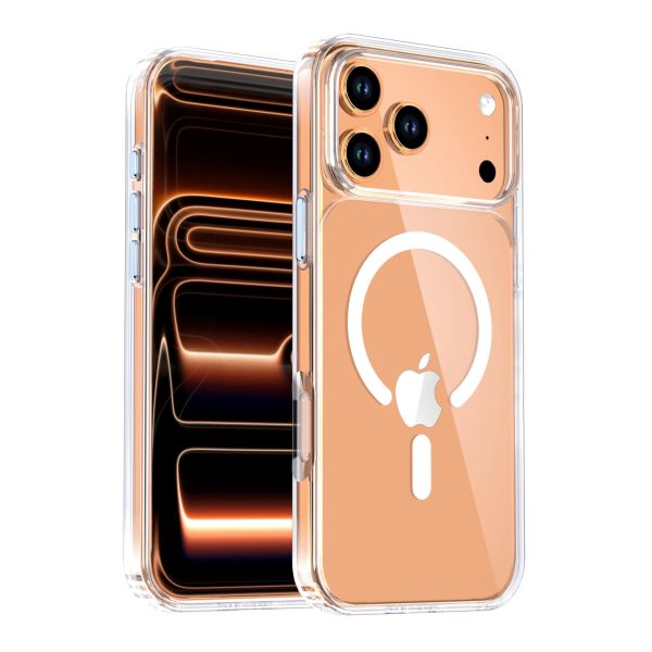 Transparent MagSafe-Compatible Shockproof Phone Case for Wireless Charging and Daily Protection