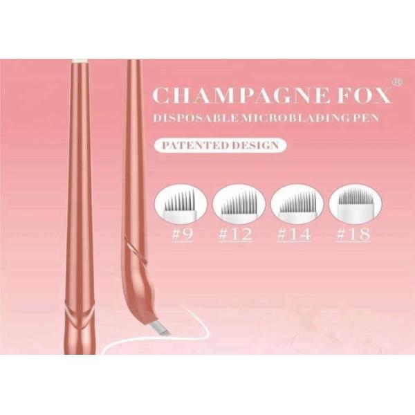 Lushcolor Champagne Disposable Microblading Pen  With a Brush For Capturing Pigment Or Tattoo Ink