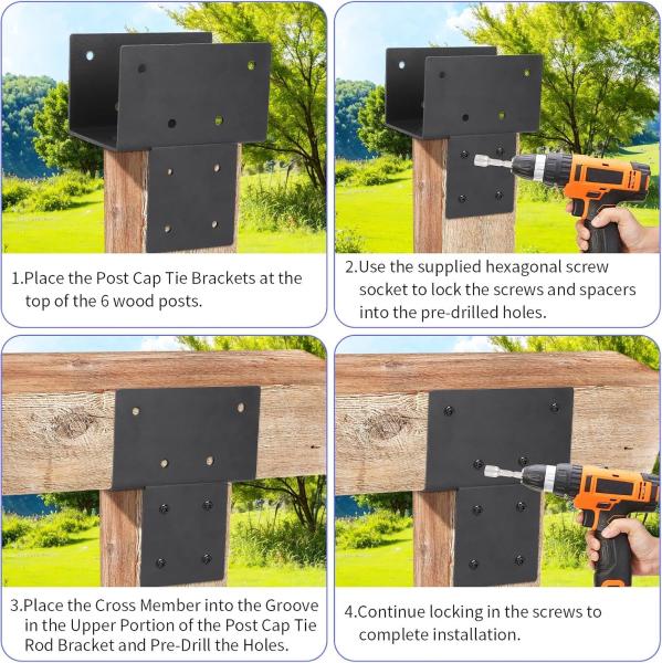 Heavy-Duty Steel Post Caps Tie Bracket For Connecting Wood Gazebo Deck Patio Post Wood Beams Bracket Metal Material