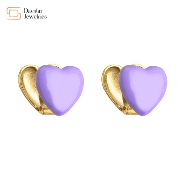 Cute Heart Summer Earrings 24k Gold Jewelry Colorful Enamel For Women Girls