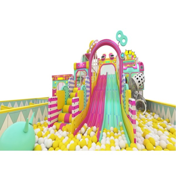 High End Neon Arcade Atrium Playground Custom Full Age Kids Play Castle Commercial