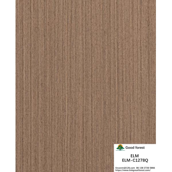 0.5mm Engineered Elm Wood Veneer Sheet For Fancy Panels 2500-3100mm Lengthened Quarter Cut Color Of Brown ELM-580Q/125Q/1278Q