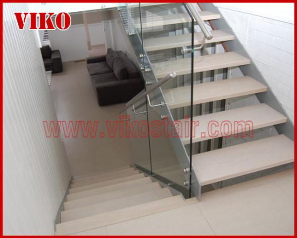 Double Steel Plate Staircase VK45S  Tempered GlassLED Light strip, Stringer: 5mm+5mm(Thickness), Dia 6mm Steel Cable