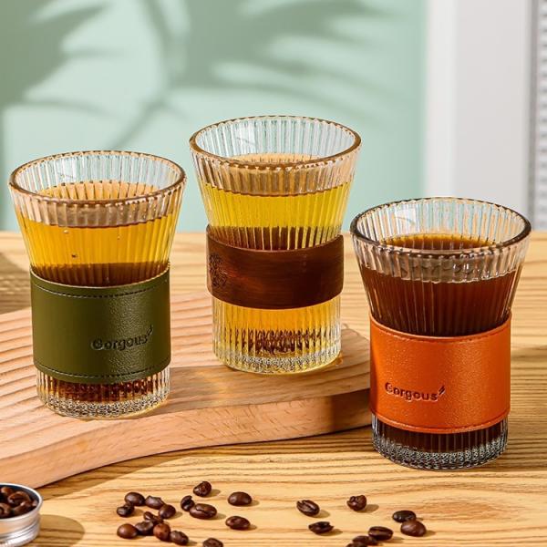 Eco-Friendly Japanese Juice Cup with Vertical Pattern and Anti-Ironing Glass