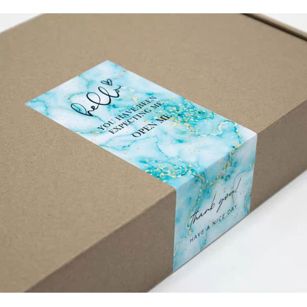 Decorative Thank You Sticker Labels 7.5x2.5cm Seal Packaging Label