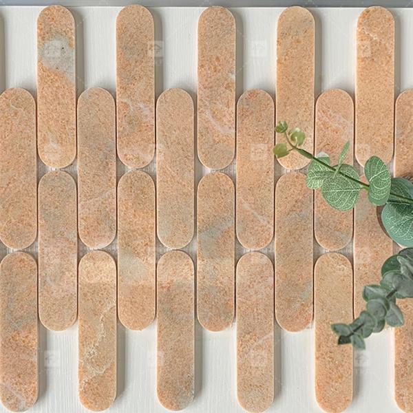 Длинные овальные мозаичные стены метро для ванной и гостиной