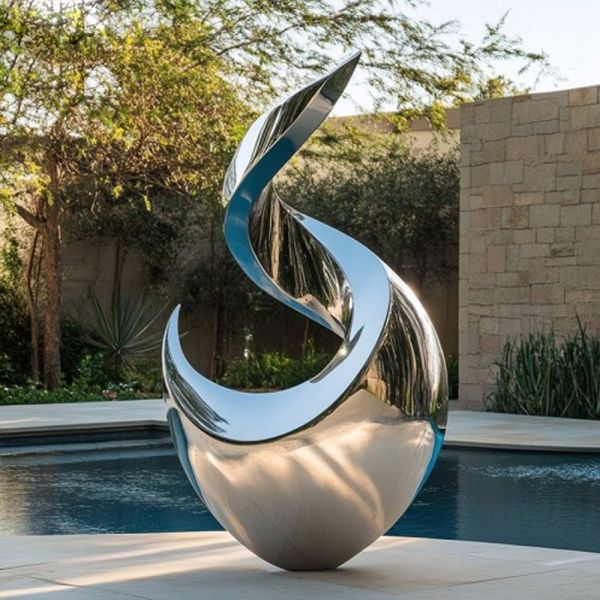 Villa Decoration Stainless Steel Polished Dancer Sculpture