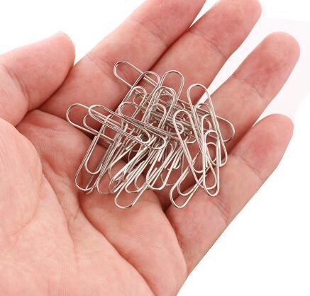 100 PCS/Box Silver Zinc Finish Round Shaped 25mm Metal Paper Clips