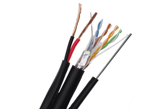 Ftp CAT5E+2C+MS Outdoor Siamese Cable com o mensageiro de aço galvanizado Drop Wire