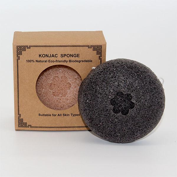 A beleza livre de BPA usou a esponja redonda Konjac do banho para a limpeza facial
